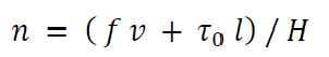 数式：n